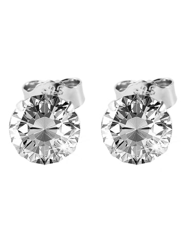 Adeliás Damen Ohrringe – Ohrstecker aus 925 Silber mit Zirkonia in silber