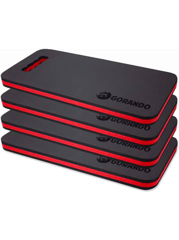 GORANDO 4x Premium Kniekissen für Garten Haus Werkstatt 44x22cm in rot