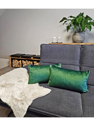 JACK 2er Set Teddy Flausch Kissenhülle Kissenbezug in Grün