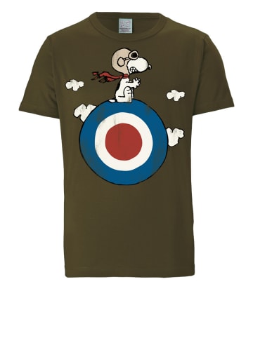 Logoshirt T-Shirt Peanuts - Snoopy in olivgrün