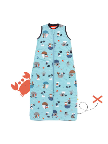Schlummersack Babyschlafsack, 1.0 TOG in Hellblau-Rot