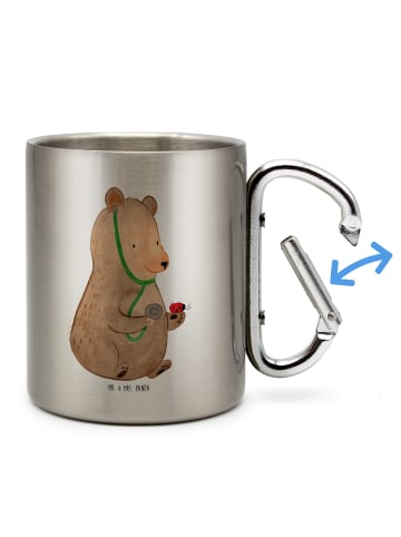 Mr. & Mrs. Panda Tasse Bär Arzt ohne Spruch in Silber