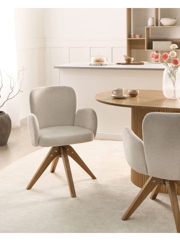 Beliani 2er-Set Esszimmerstuhl JEAN in Beige/Braun