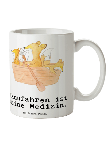 Mr. & Mrs. Panda Tasse Fuchs Kanufahren mit Spruch in Weiß