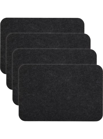 Erwin Müller Filz Tischset 4er-Pack Beja in dunkelgrau