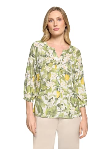 CARTOON Casual-Bluse mit Knopfleiste in Cream/Green