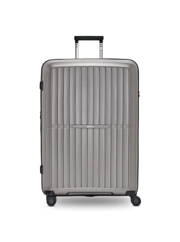 Pactastic Collection 01 4 Rollen Trolley L 76 cm mit Dehnfalte in grey-coffee metallic