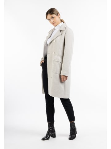 DreiMaster Damen Fischgrat-Übergangsmantel in Fischgräten Beige