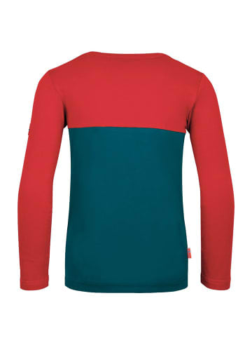 Trollkids Longsleeve "Bergen" in Petrolblau/Rot