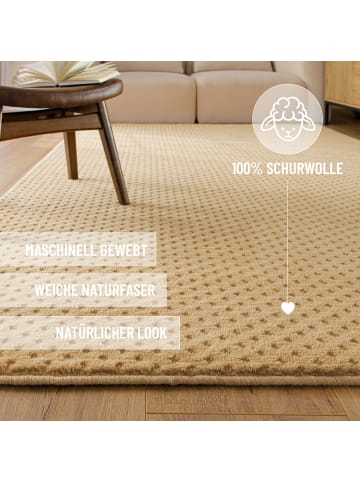 Wecon Home Wollteppich Castello THREE in sand beige