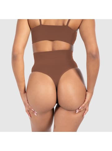 SMILODOX Mid Waist String Nysa in Braun