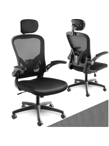 tectake Ergonomischer Bürostuhl mit Kopfstütze und Lordosenstütze