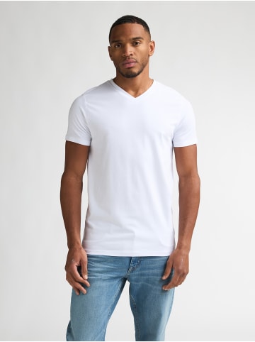 Petrol Industries 2er-Pack Basic T-Shirt V-Ausschnitt Legacy in Weiß