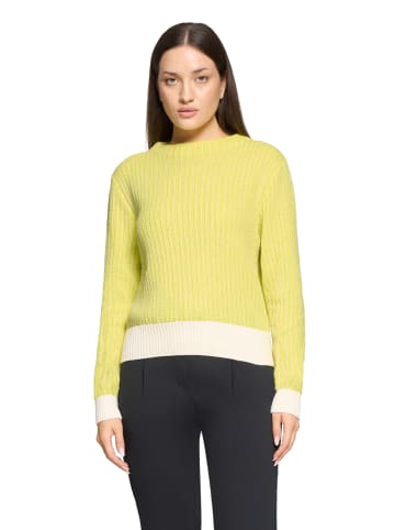 BETTY & CO Strickpullover mit Strickdetails in Cream/Yellow