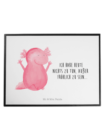 Mr. & Mrs. Panda Tischschutzmatte Axolotl Hurra mit Spruch in Weiß