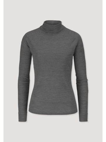 Hessnatur Hessnatur Longsleeve Slim aus Bio-Merinowolle und TENCEL™ Lyocell in grau