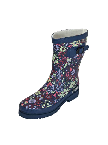 MADSea Gummistiefel Flower Halbschaft in dunkelblau mit Blumenprint