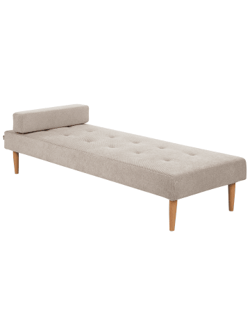 Beliani Chaiselongue NIORT in Beige/Braun - (W) 74 x (H) 40 x (L) 200 cm