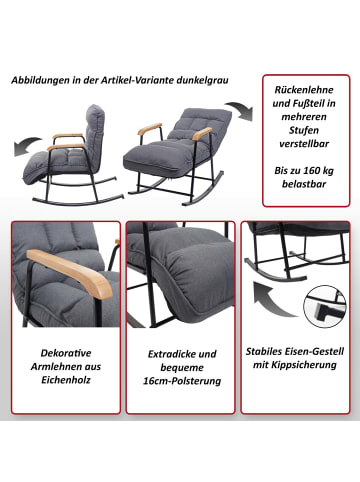 MCW Schaukelstuhl K40 mit Liegefunktion, Stoff/Textil dunkelbraun
