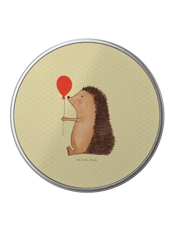 Mr. & Mrs. Panda Blechdose rund Igel Luftballon ohne Spruch in Gelb Pastell