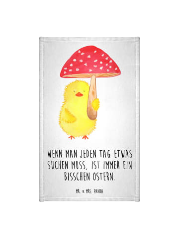 Mr. & Mrs. Panda Handtuch Küken Fliegenpilz mit Spruch in Weiß