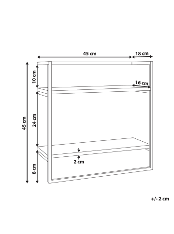 Beliani Handtuchhalter LOLOG in Schwarz/Weiß - (W) 45 x (H) 45 x (L) 18 cm