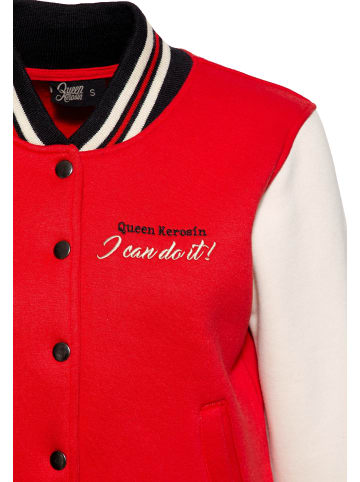 Queen Kerosin Queen Kerosin College Sweatjacke I Can Do It! in rot