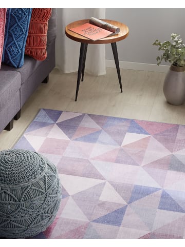 Beliani Kurzflor KARTEPE in Bunt/Blau/Grau - (W) 140 x (H) 0.5 x (L) 200 cm