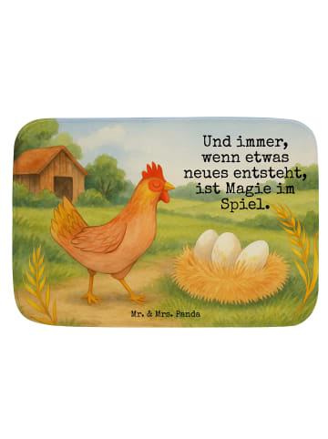Mr. & Mrs. Panda duschmatte Huhn Stolz Design mit Spruch in Weiß