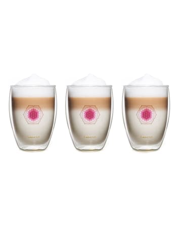 Creano 3er Set Thermoglas "Blume des Lebens" - 250ml Glas