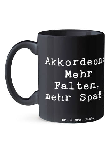 Mr. & Mrs. Panda Becher Spruch Akkordeon Spaß mit Spruch in Schwarz