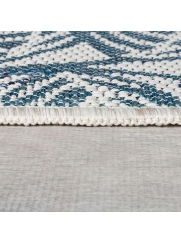 KADIMA DESIGN Outdoor Teppich Naturmotive, Floral, Balkon schmutzabweisend in Blau-Grün