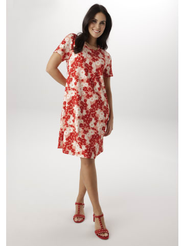 Aniston SELECTED Jerseykleid in rosa-rot-weiß