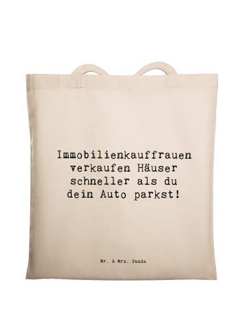 Mr. & Mrs. Panda Einkaufstasche Spruch Immobilienkauffrau mit Sp... in Creme