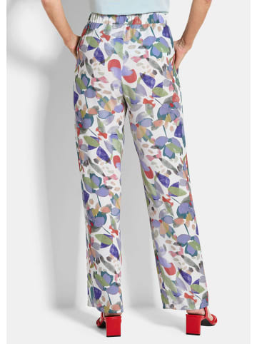 GOLDNER Kurzgröße:  Schlupfhose mit floralem Print in bunt / gemustert