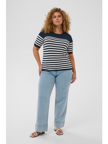 KAFFE curve Strickpullover KClizzy Regular fit in Midnight / Chalk Half Stripe