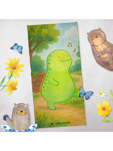 Mr. & Mrs. Panda Handtuch Schildkröte Pfeifen Design ohne Spruch in Gelb Pastell