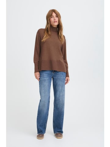 Pulz Strickpullover PZSADIE Loose fit in Bison Melange