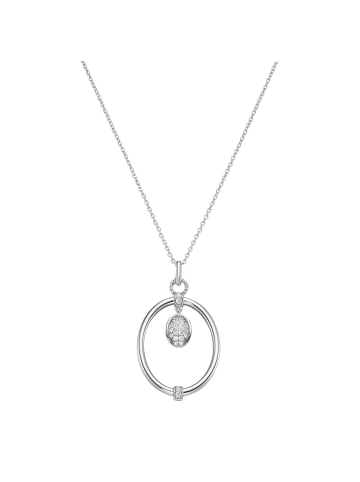 Giorgio Martello Milano Kette Mit Anhänger, Weiße Zirkonia Steine in Silber