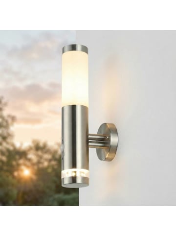 Licht-Erlebnisse Außen Wandlampe (B)7.5 x (H)34 cm in Silber WeißSilber Weiß