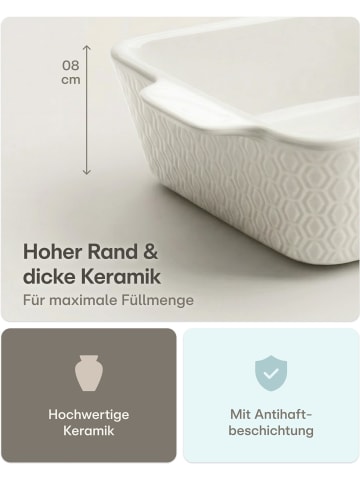 Praknu Auflaufform aus Keramik für 2 Personen - Für Lasagne, Tiramisu &