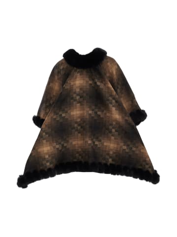 Usha Women Poncho in Braun Mehrfarbig