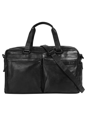 SPIKES & SPARROW Reisetasche echt Leder in schwarz