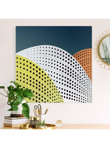 WALLART Leinwandbild - Perforation in Architektur in Bunt