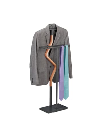 relaxdays Herrendiener in Anthrazit/Natur - (B)47,5 x (H)107 x (T)20 cm