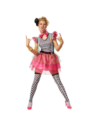tectake Spaßvogel/Komiker, in schwarz/pink, Gr. L, schrill-buntes Kleid