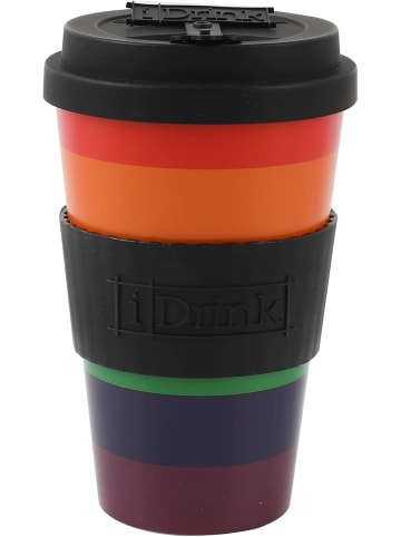 i-Drink RPET-Kaffeebecher mit Silikonverschluss 435 ml Becher Love is Love
