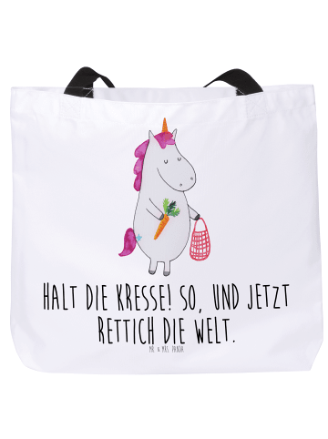 Mr. & Mrs. Panda Shopper Einhorn Gemüse mit Spruch in Weiß