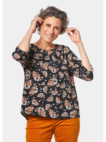 GOLDNER Druckbluse Bluse mit Blumendruck in schwarz / geblümt