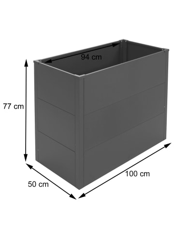 MCW Hochbeet P64, Garten Stahl 77x100x50cm, Anthrazit